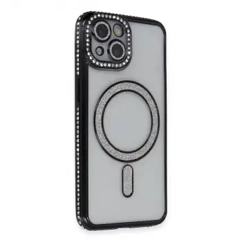 iPhone 13 Kılıf Joke Simli Magneticsafe Kılıf - Siyah