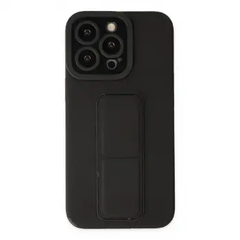 iPhone 13 Pro Kılıf Mega Standlı Silikon - Siyah