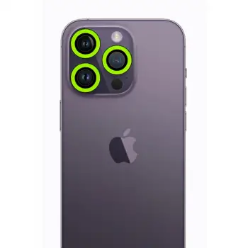 iPhone 13 Pro Max Neon Fosforlu Kamera Lens - Yeşil