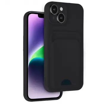 iPhone 14 Kılıf Kelvin Kartvizitli Silikon - Siyah