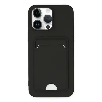 iPhone 14 Pro Kılıf Kelvin Kartvizitli Silikon - Siyah