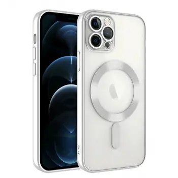 iPhone 14 Pro Max Kılıf Kross Magneticsafe Kapak - Gümüş