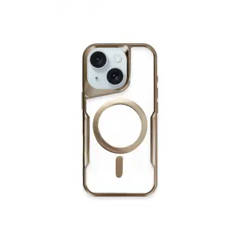 iPhone 15 Plus Kılıf Boyi Magsafe Silikon Kapak - Kahverengi