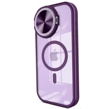iPhone 15 Pro Kılıf Teleskop Lens Magsafe Silikon Kapak - Derin Mor