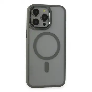 iPhone 15 Pro Max Kılıf Room Magneticsafe Silikon - Gri