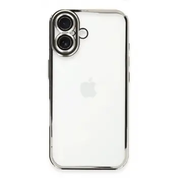 iPhone 16 Kılıf Razer Lensli Silikon - Gümüş