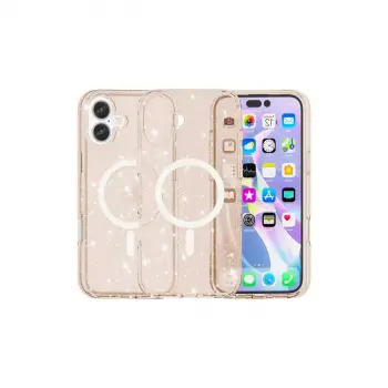 iPhone 16 Plus Kılıf Star Magsafe Kapak - Turuncu