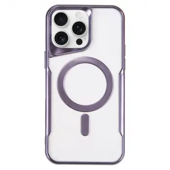 iPhone 16 Pro Max Kılıf Boyi Magsafe Silikon Kapak - Derin Mor