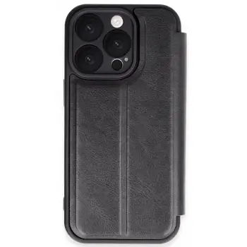 iPhone 16 Pro Max Kılıf Flip Cover - Siyah