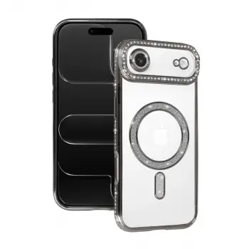 iPhone 17 Air Joke Simli Magneticsafe Kılıf - Gümüş