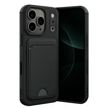 iPhone 17 Pro Max Kelvin Kartvizitli Silikon - Siyah