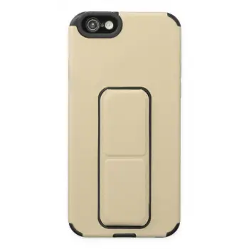 iPhone 6 Kılıf Mega Standlı Silikon - Gold