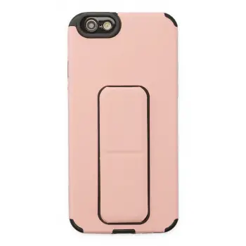 iPhone 6 Kılıf Mega Standlı Silikon - Pudra