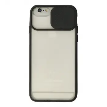 iPhone 6 Plus Kılıf Palm Buzlu Kamera Sürgülü Silikon - Siyah