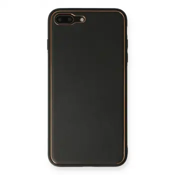 iPhone 7 Plus Kılıf Coco Deri Silikon Kapak - Siyah