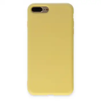 iPhone 7 Plus Kılıf Nano içi Kadife Silikon - Sarı