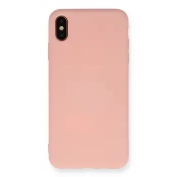 iPhone X Kılıf Nano içi Kadife Silikon - Pudra