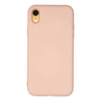 iPhone XR Kılıf Nano içi Kadife Silikon - Pudra