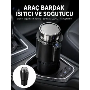 Isıtma Soğutma Özellikli Araç Bardaklığı Çakmak Girişli Akıllı Yeni Nesil