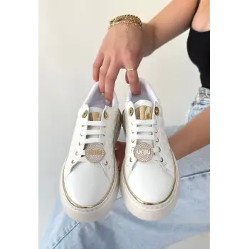 Jlar Beyaz Cilt Bağcıklı Spor Ayakkabı