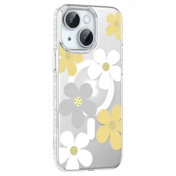 Joko Apple iPhone 15 Floral Magsafe Kapak - Sarı