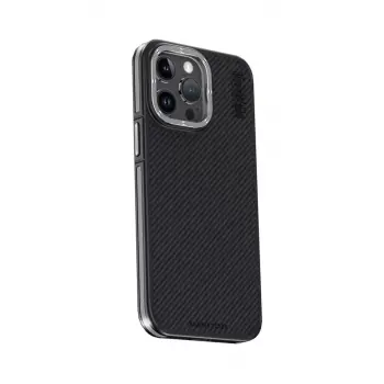 Joko Apple iPhone 15 Pro Max Kılıf Aramid 600D Kevlar Karbon Fiber Magsafe Kapak - Gri