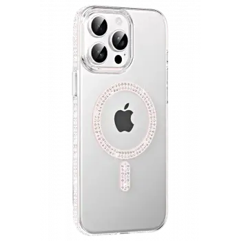 Joko Apple iPhone 15 Pro Move Taşlı Magsafe Kapak - Gümüş