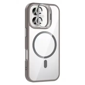 Joko Apple iPhone 16 Plus Remim Lensli Magsafe Standlı Kapak - Titan Gri