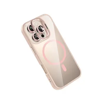Joko Apple iPhone 16 Pro Remim Lensli Magsafe Standlı Kapak - Pembe