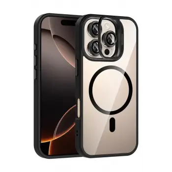 Joko Apple iPhone 16 Pro Remim Lensli Magsafe Standlı Kapak - Siyah