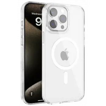 Joko Apple iPhone 15 Pro Gleam PC Sert Magsafe Kılıf - Şeffaf