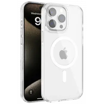 Joko iPhone 15 Pro Max Gleam PC Sert Magsafe Kılıf - Şeffaf