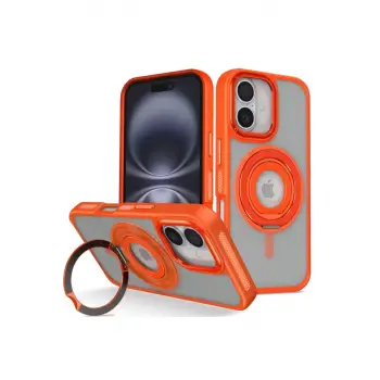 Joko Apple iPhone 16 Banza Magsafe Standlı Kapak - Turuncu