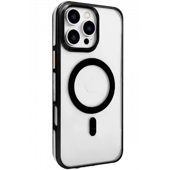 Joko Apple iPhone 16 Pro Gleam PC Sert Magsafe Kılıf - Şeffaf-Siyah