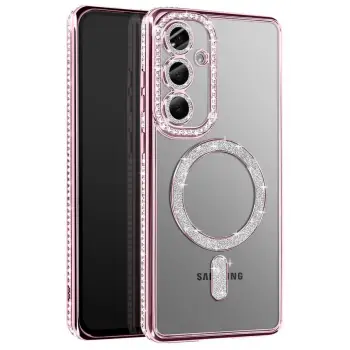 Joko Samsung Galaxy A57 5G Joke Simli Magneticsafe Kılıf - Pembe