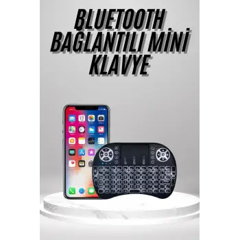 Kablosuz Türkçe Q Klavye RGB Işıklı Televizyon Ps3 Dokunmatik Mouse