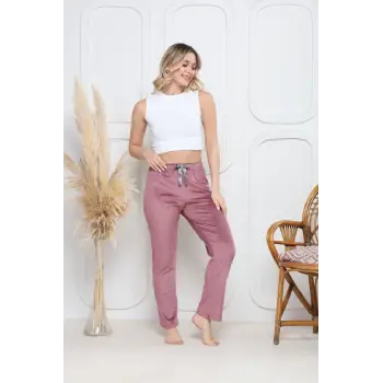 Kadife pijama altı pembe q7013
