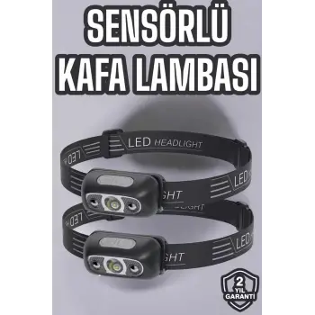 Kafa Lambası Kamp Lambası Led Işık Şarjlı Ayarlanabilir