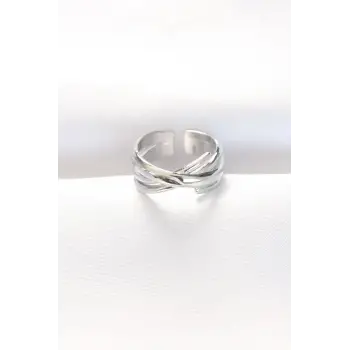 Kalın Silver Renk Ayarlanabilir Yüzük