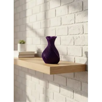 Kalpli Mor Mini Vazo 5 cm Dekoratif Masa Üstü Aksesuar