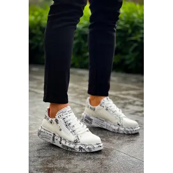 KB-02  Kuback Bağcıklı Crocodile Beyaz Gazete Günlük Erkek Ayakkabı