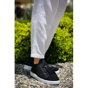 KB-112   Kuback Siyah Triko Bağcıklı  Günlük Erkek  Ayakkabı