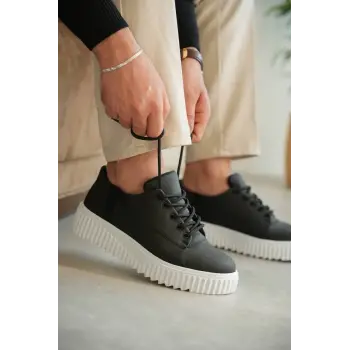 KB-X516 Kuback Siyah Cilt Günlük Erkek Ayakkabı