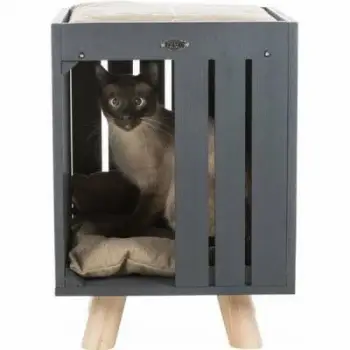 Kedi Oyun Evi 36x51x36 Cm Antrasit Gri Kum Beji