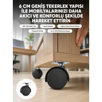 Kilitsiz 6 cm Tekerlek Ayak Tek Adet