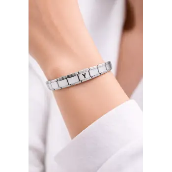 Kişiye Özel Y Harfli Çelik Bileklik – Paslanmaz Çelik Bileklik, Zarif Minimal Harf Bileklik