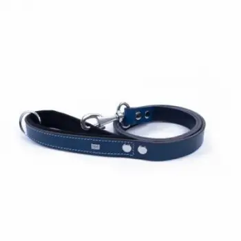 Konfor Klasik Deri Köpek Gezdirme Tasması Royalblue 2,5x120 Cm