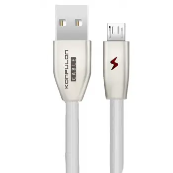 Konfulon S53 Led Işıklı Micro USB Kablo 1M 3A - Beyaz