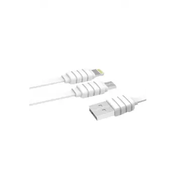 Konfulon S56 2in1 (Lightning-Micro USB) Kablo 1.2M 2.1A