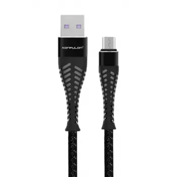 Konfulon S61 Micro USB Kablo 1.2M 2.1A - Siyah
